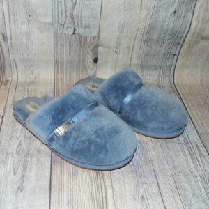 UGG Dalla Blue Sheepskin Slippers Womens Size 10
